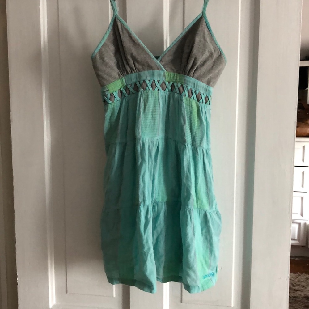 Billabong size M teal/ gray dress